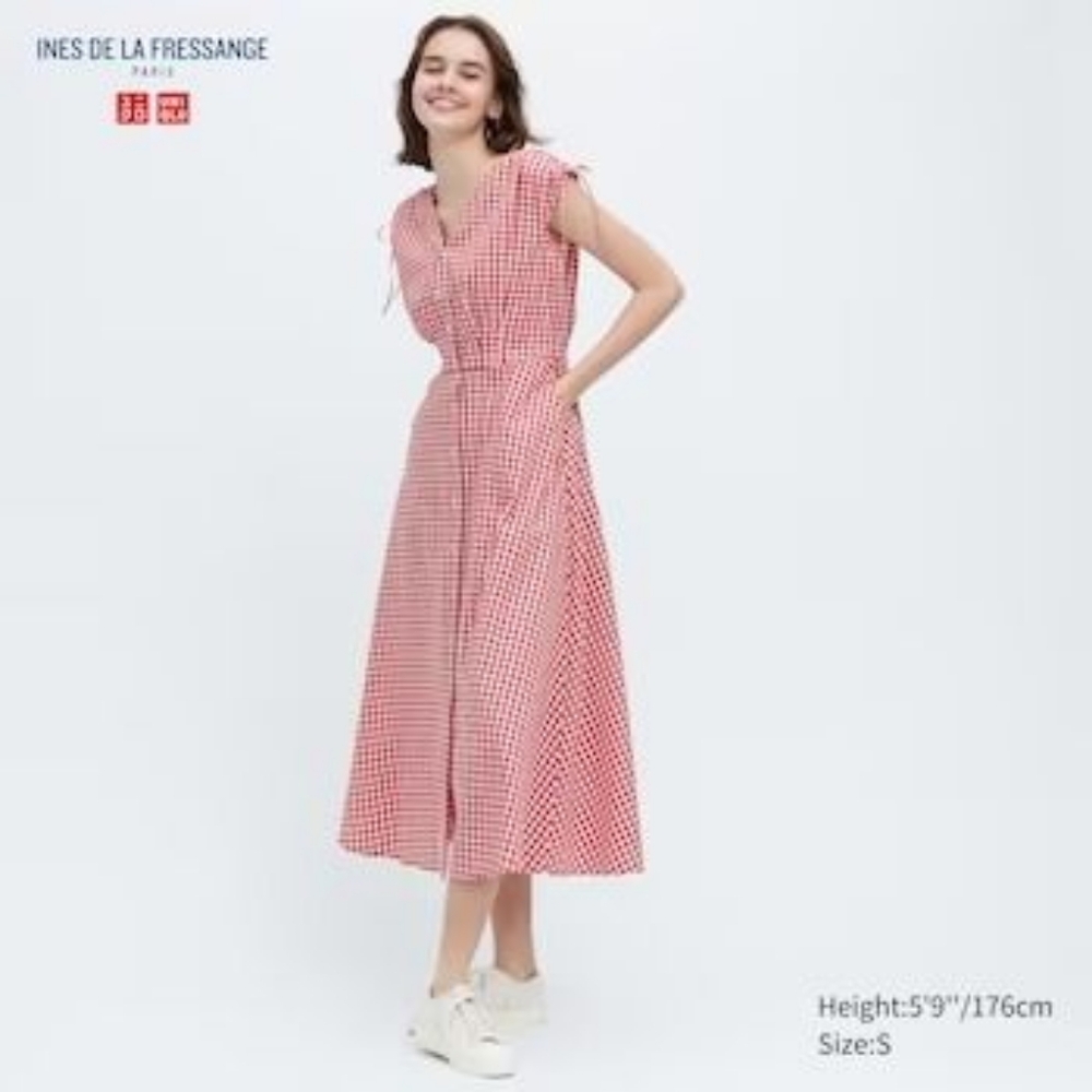 Uniqlo x Ines De La Fressange Gingham Maxi Dress - Picture 2 of 5